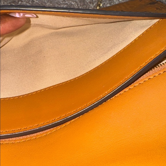 MCM Tan Leather Bag with Logo Pattern - Picture 6 of 6